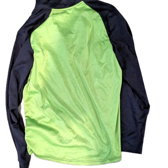 Seattle Seahawks Youth Medium Pullover Sweater Navy Green NFL 1/4 Zip Unisex - Picture 2 of 12